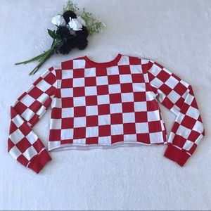 Cold Crush Checkerboard Crop Sweatshirt